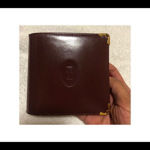 Catier burgundy leather bifold wallet
